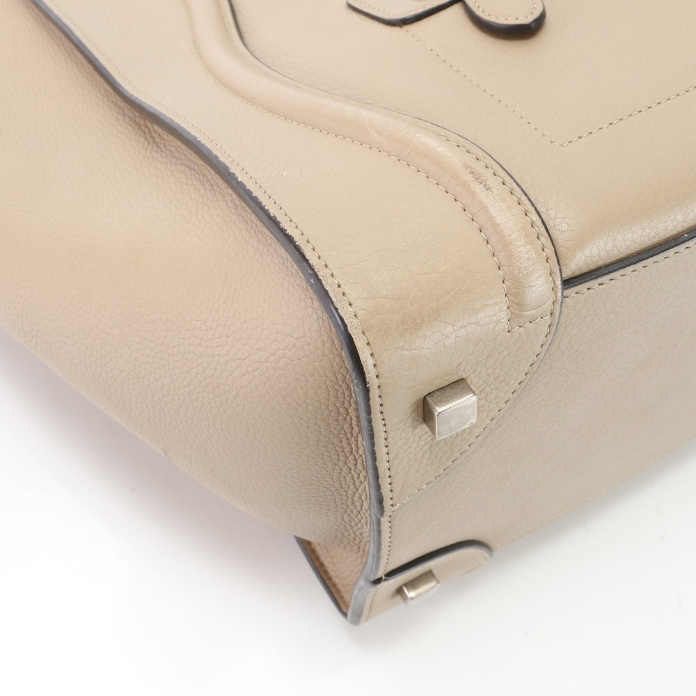 Celine Luggage Mini Shopper Leather Tote Bag Greige - Picture 8 of 16